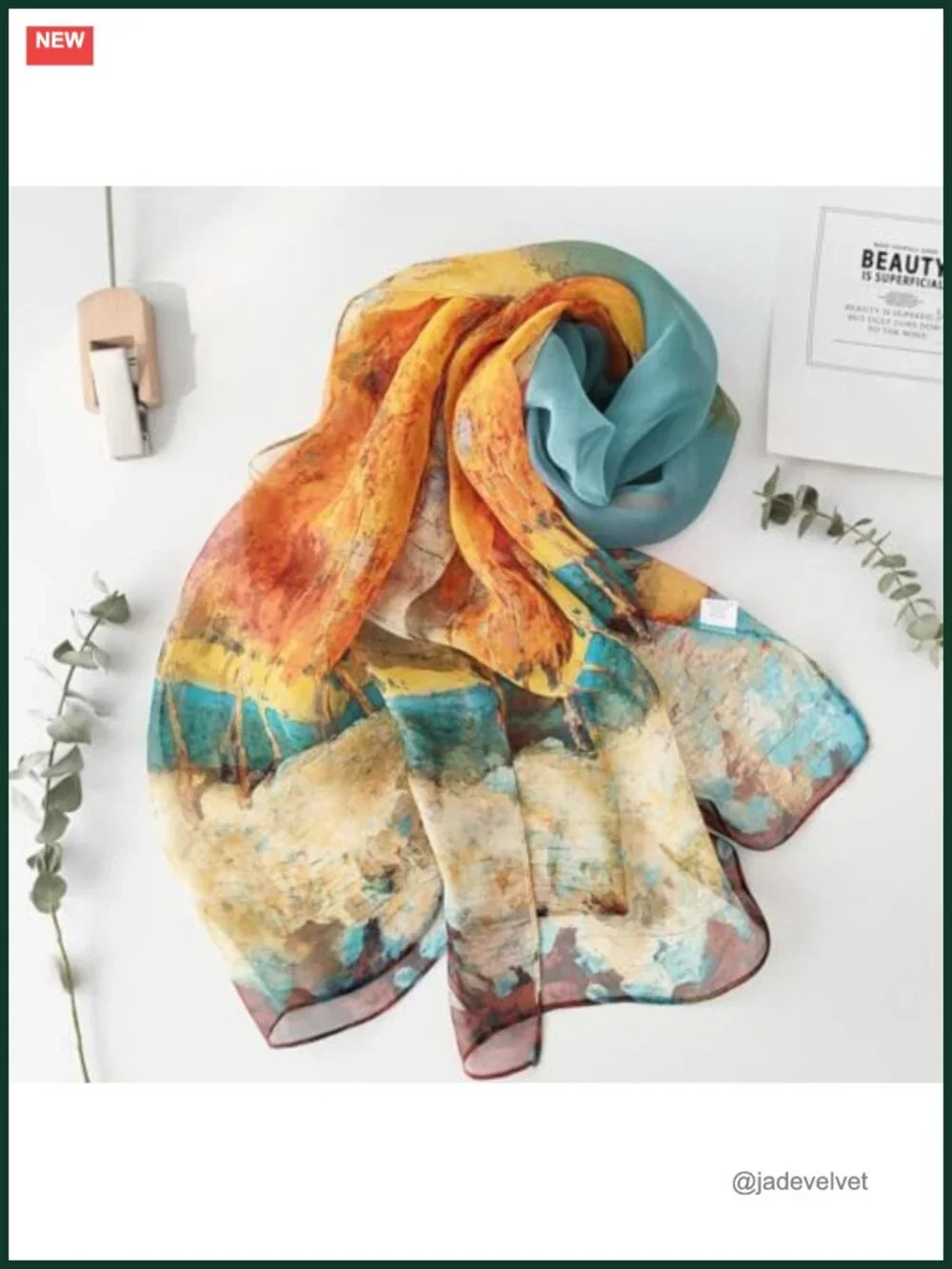 Elegant Floral Sheer Scarf for Women Lightweight Wrap Shawl